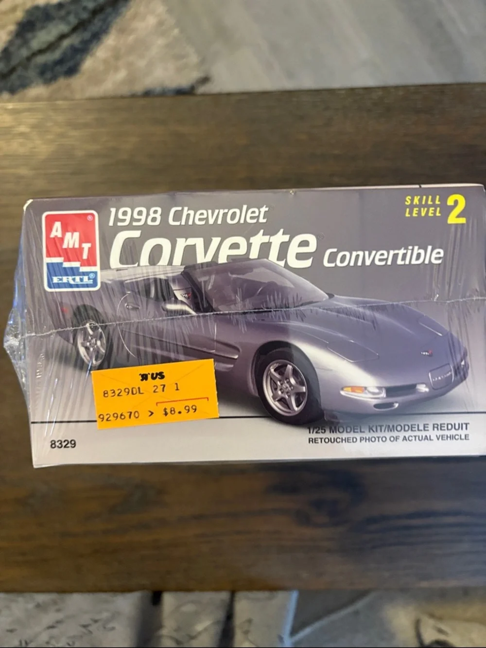 AMT 1998 Chevrolet Corvette Convertible Model Kit - Silver - Picture 3 of 5